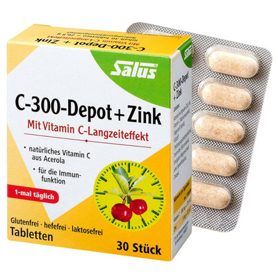 Vitamina C-300-Depot + Zink 30 cápsulas Salus