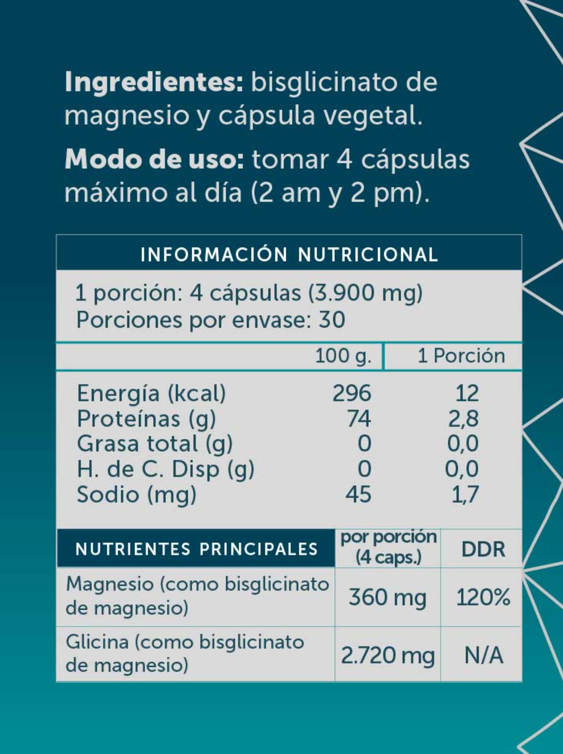 Magnesio Bisglicinato 120 Capsulas (Wellplus)