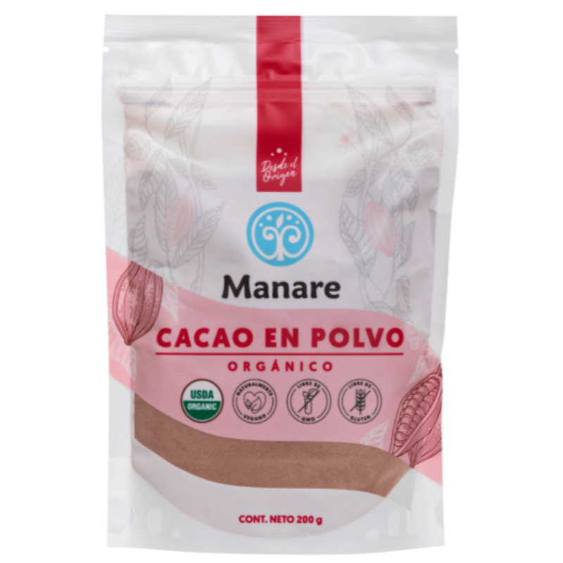 Cacao en Polvo Orgánico 200g Manare