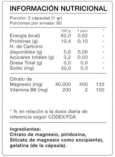 Citrato de Magnesio + Vitamina B6 120 Capsulas (IDINI)