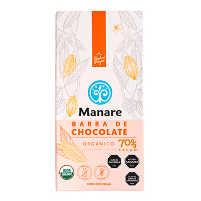 Barra de Chocolate 70% cacao 100g Manare - farmacia-idini