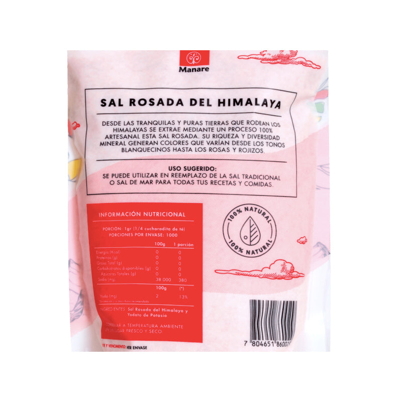 Sal Rosada del Himalaya Fina 1kg Manare