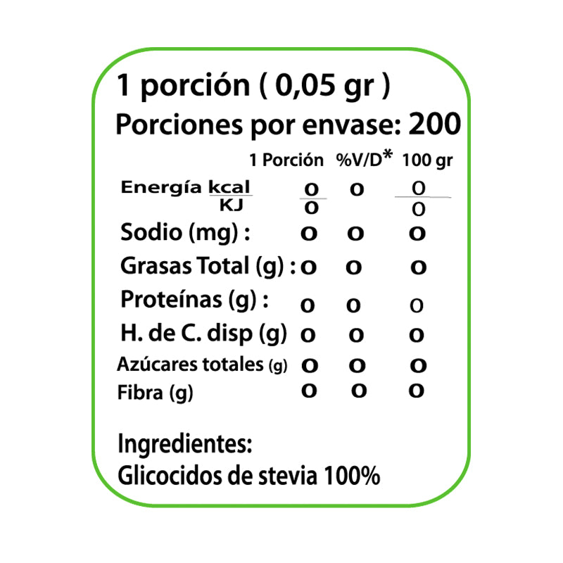 Stevia Pura 10 Grs Dulzura Natural