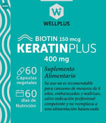 KERATIN PLUS BIOTIN 150MG 60CAPS (WELLPLUS)